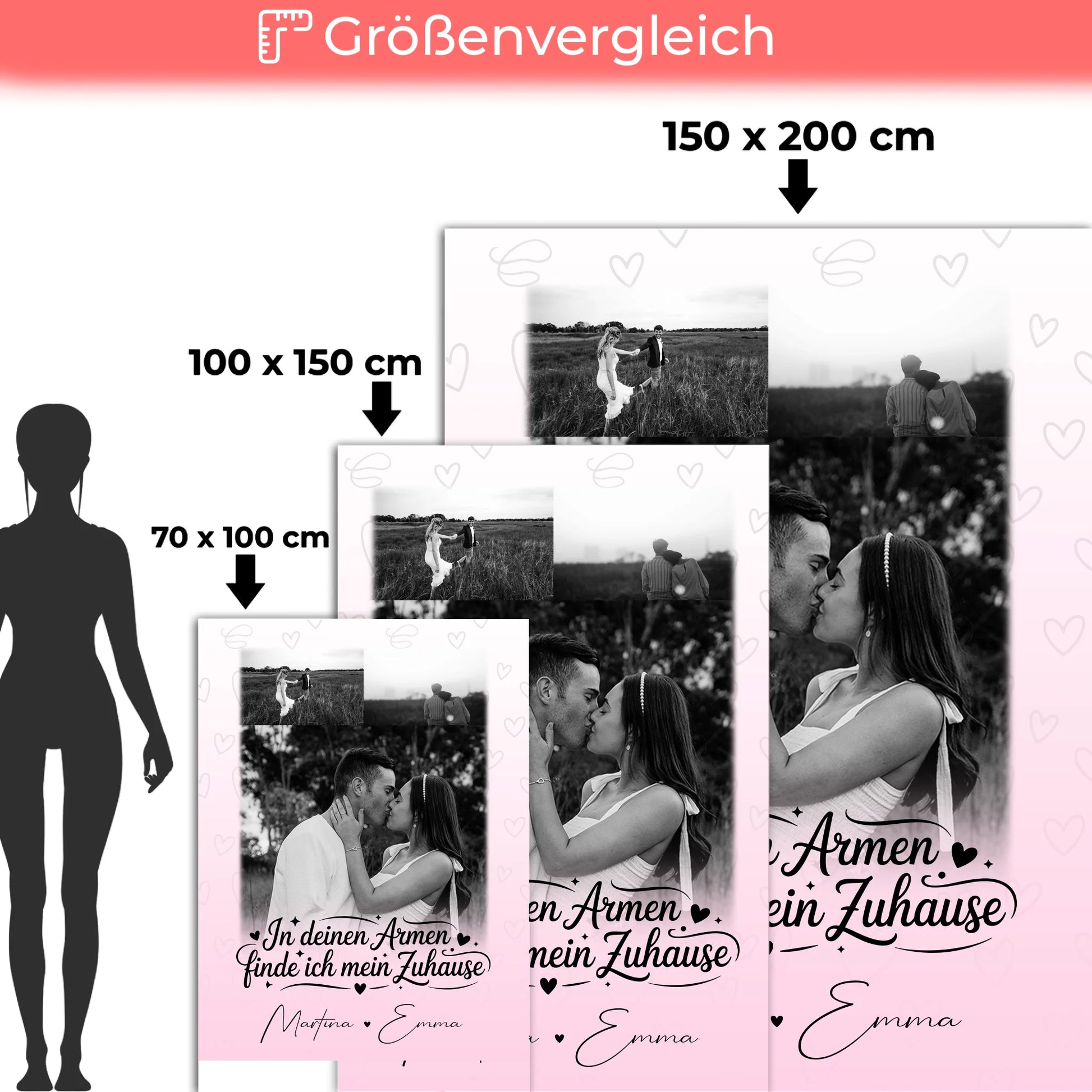 Kuscheldecke Mit Namen Und Motiv 3 Fotos In Deinen Armen Personalisiertes Geschenk 5