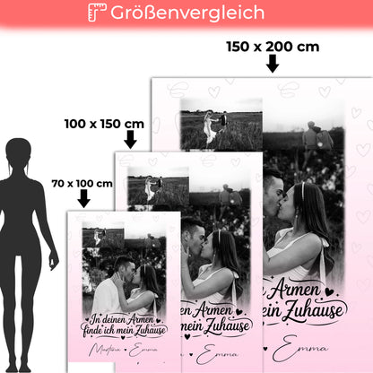 Kuscheldecke Mit Namen Und Motiv 3 Fotos In Deinen Armen Personalisiertes Geschenk 5