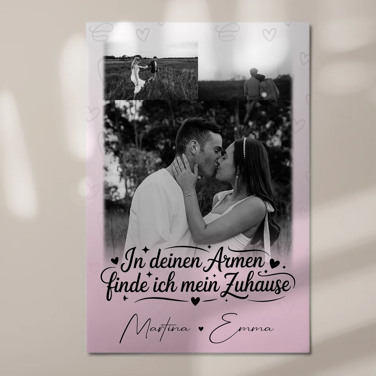 Personalisiertes Fotoboard Poster Magnetisch mit 3 Fotos In deinen Armen für einzigartige Geschenke 1
