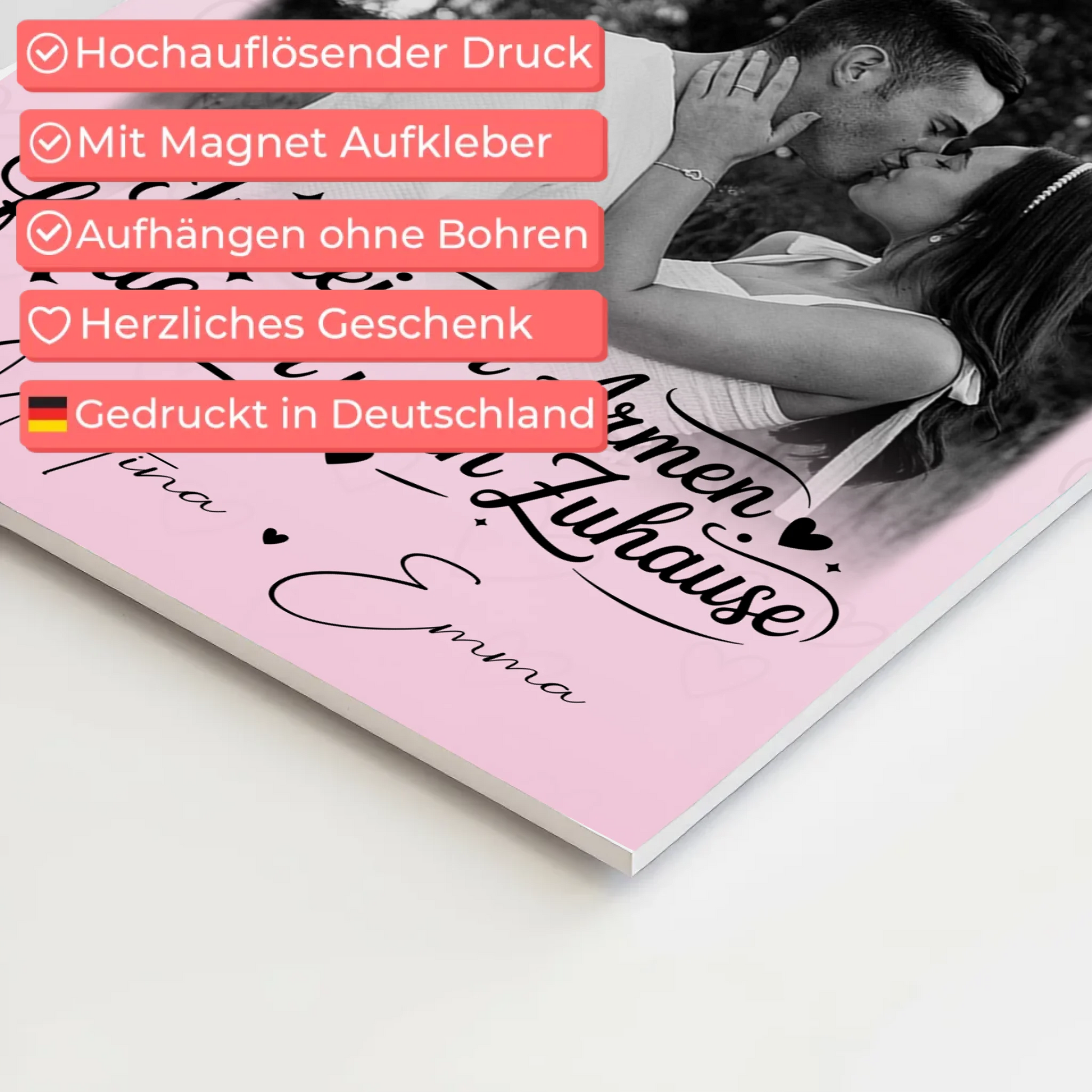 Personalisiertes Fotoboard Poster Magnetisch mit 3 Fotos In deinen Armen für einzigartige Geschenke 4