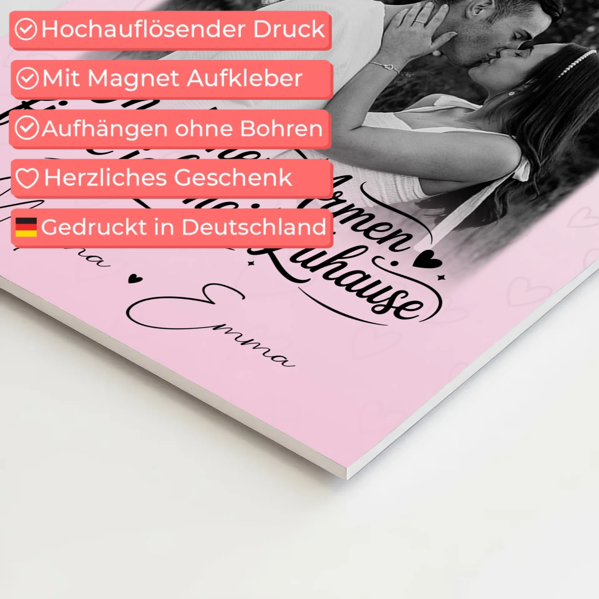 Personalisiertes Fotoboard Poster Magnetisch mit 3 Fotos In deinen Armen für einzigartige Geschenke 10