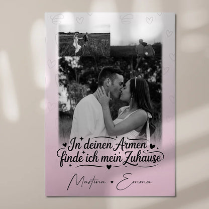 Personalisiertes Fotoboard Poster Magnetisch mit 3 Fotos In deinen Armen für einzigartige Geschenke