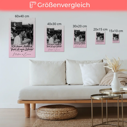 Personalisiertes Fotoboard Poster Magnetisch mit 3 Fotos In deinen Armen für einzigartige Geschenke