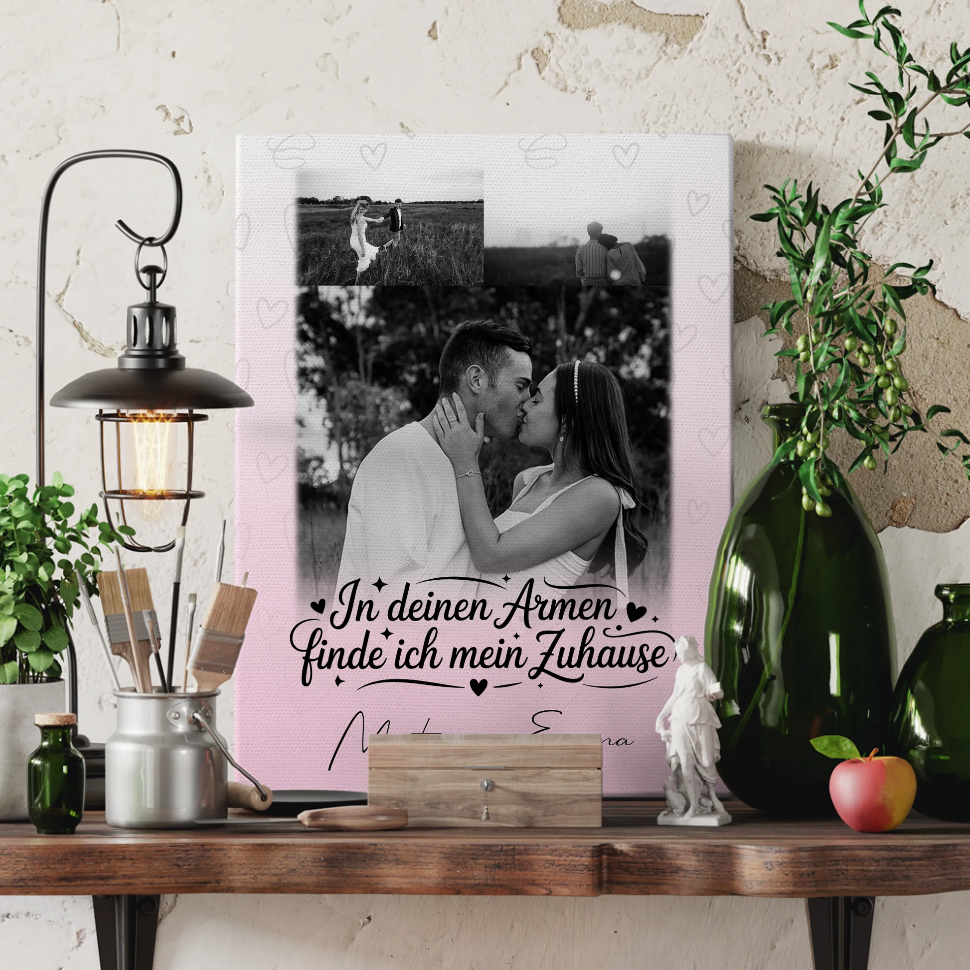 Personalisierte Leinwand Für Paare mit 3 Fotos In Deinen Armen Geschenkidee 3