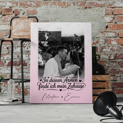 Personalisierte Leinwand Für Paare mit 3 Fotos In Deinen Armen Geschenkidee 4