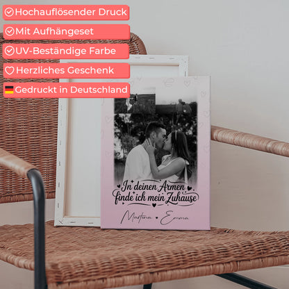 Personalisierte Leinwand Für Paare mit 3 Fotos In Deinen Armen Geschenkidee 5