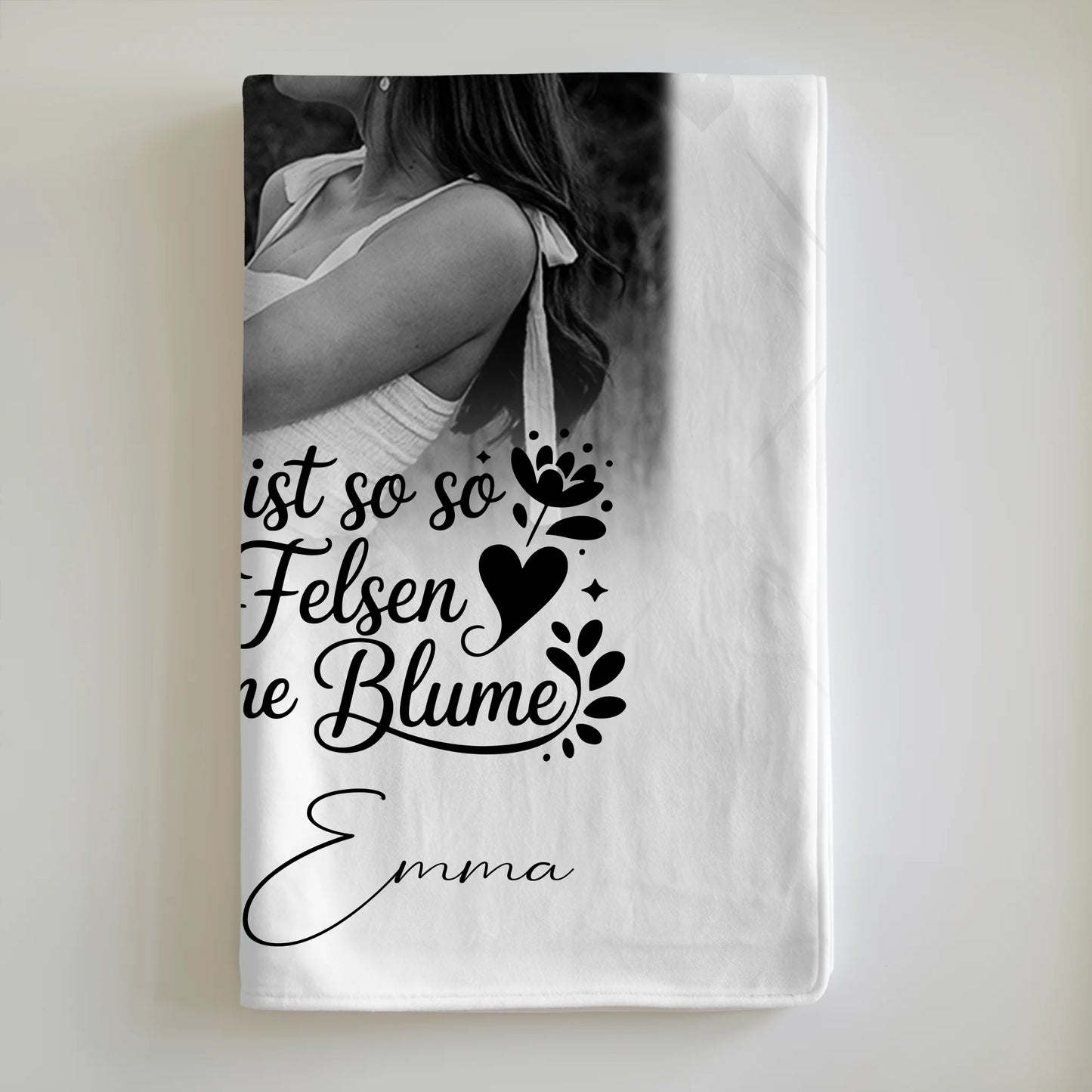Personalisierte Kuscheldecke Mit Namen Und Motiv 3 Fotos Stark wie ein Felsen und zart wie eine Blume 6