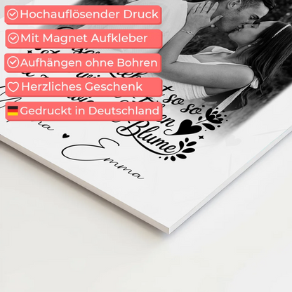 Personalisierte Fotoboard Magnet Wandbild mit 3 Fotos Stark wie ein Felsen und zart wie eine Blume 10