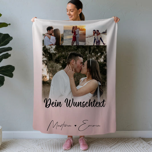 Personalisierte Decke Mit Namen 4 Fotos und Wunschtext Das Licht in meiner Dunkelheit 1