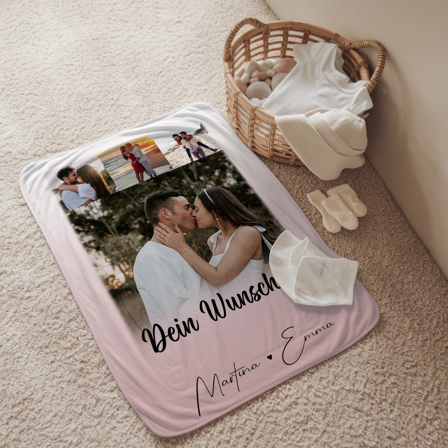 Personalisierte Decke Mit Namen 4 Fotos und Wunschtext Das Licht in meiner Dunkelheit 2