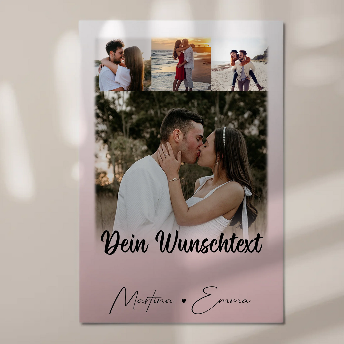 Fotoboard Poster Magnetisch 4 Fotos Wunschtext Das Licht in meiner Dunkelheit 1