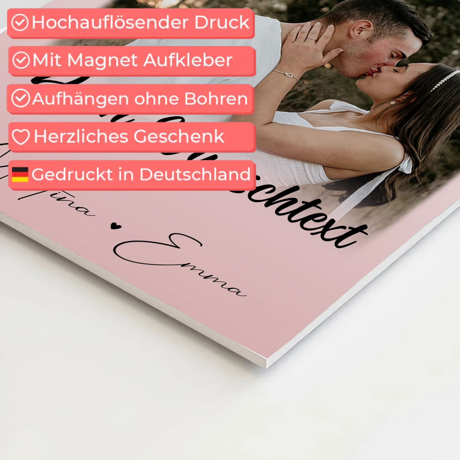 Fotoboard Poster Magnetisch 4 Fotos Wunschtext Das Licht in meiner Dunkelheit 4