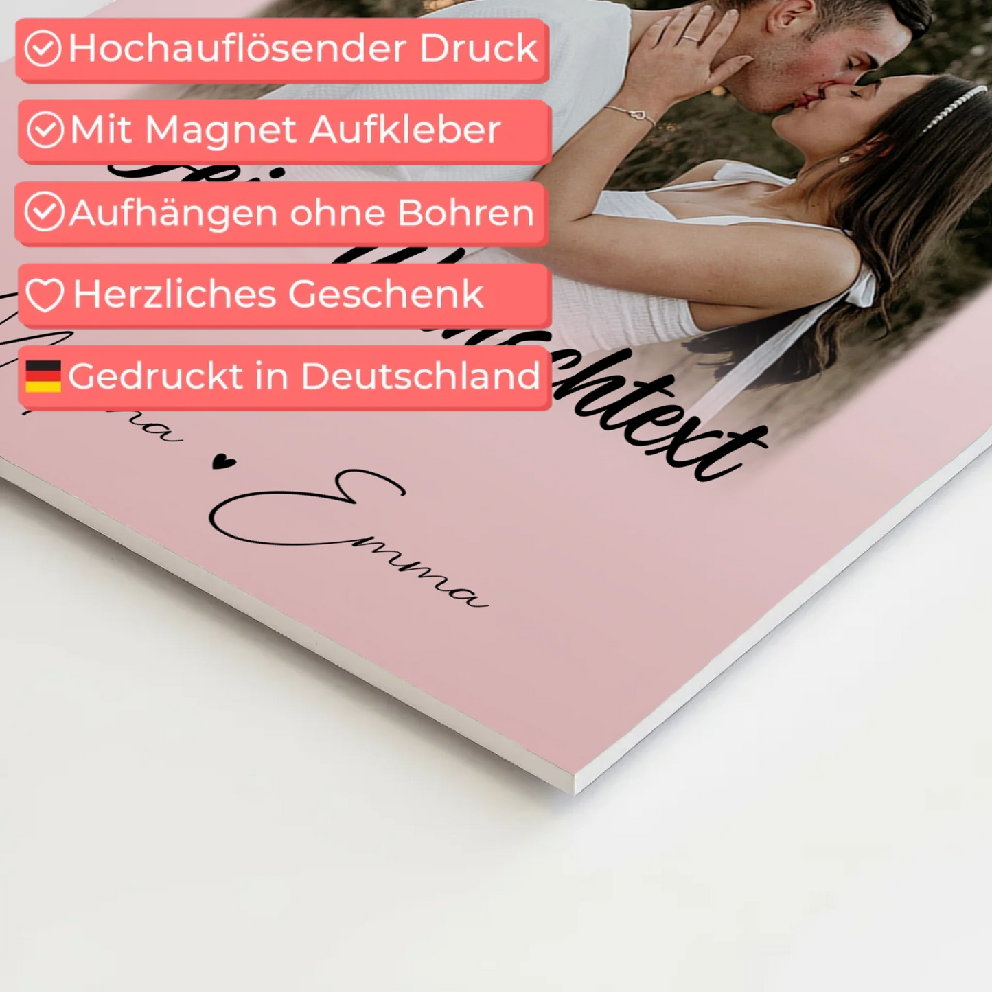 Fotoboard Poster Magnetisch 4 Fotos Wunschtext Das Licht in meiner Dunkelheit 10