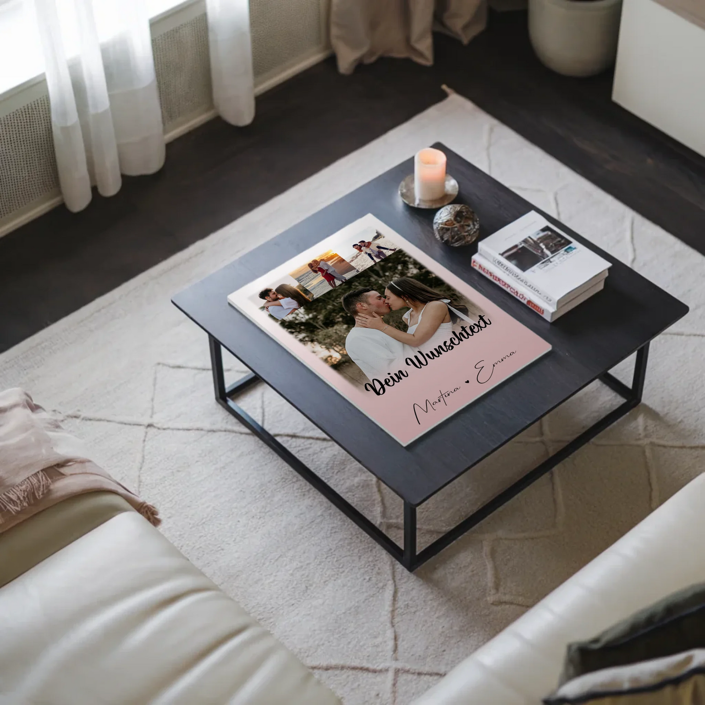 Fotoboard Poster Magnetisch 4 Fotos Wunschtext Das Licht in meiner Dunkelheit