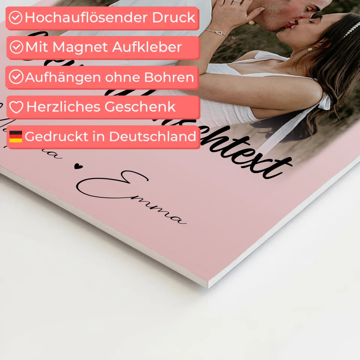 Fotoboard Poster Magnetisch 4 Fotos Wunschtext Das Licht in meiner Dunkelheit