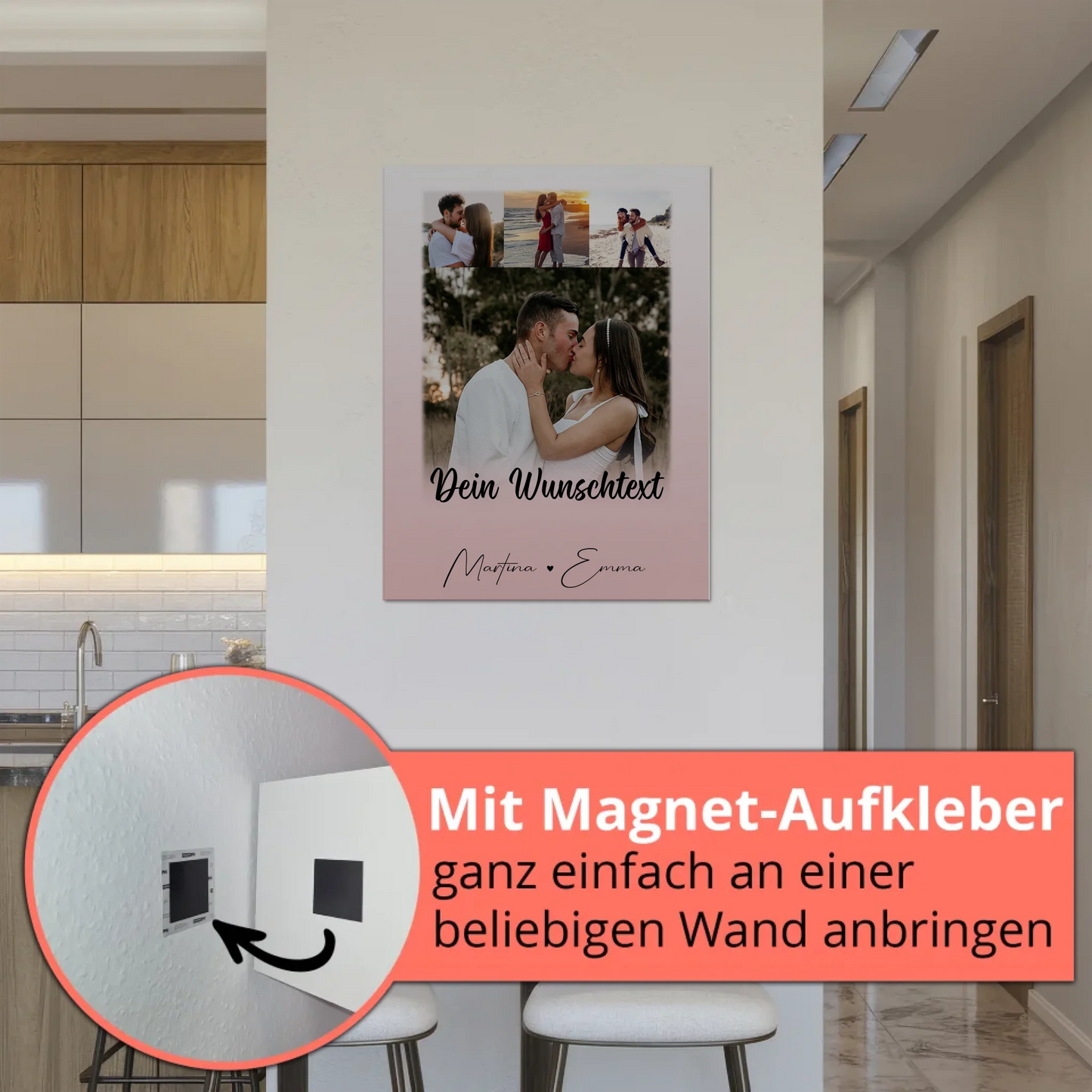 Fotoboard Poster Magnetisch 4 Fotos Wunschtext Das Licht in meiner Dunkelheit