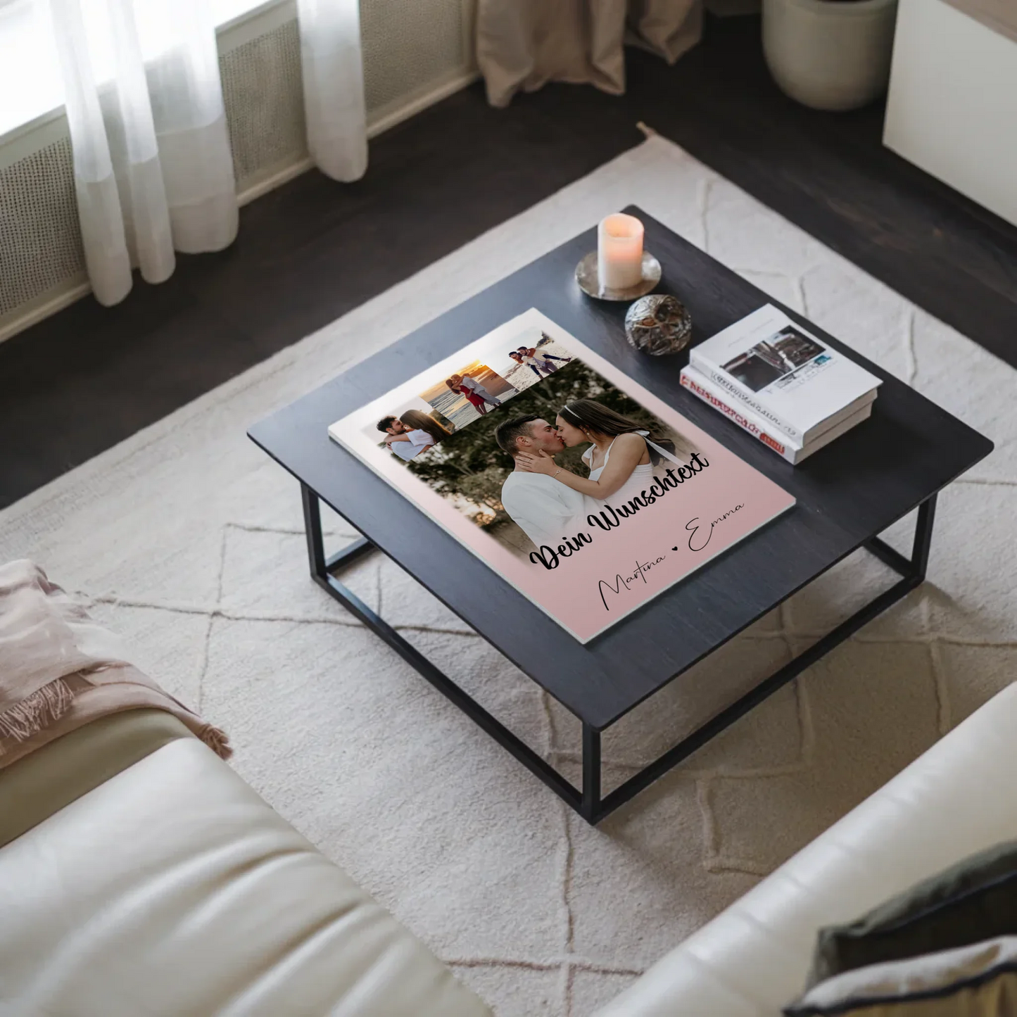 Fotoboard Poster Magnetisch 4 Fotos Wunschtext Das Licht in meiner Dunkelheit