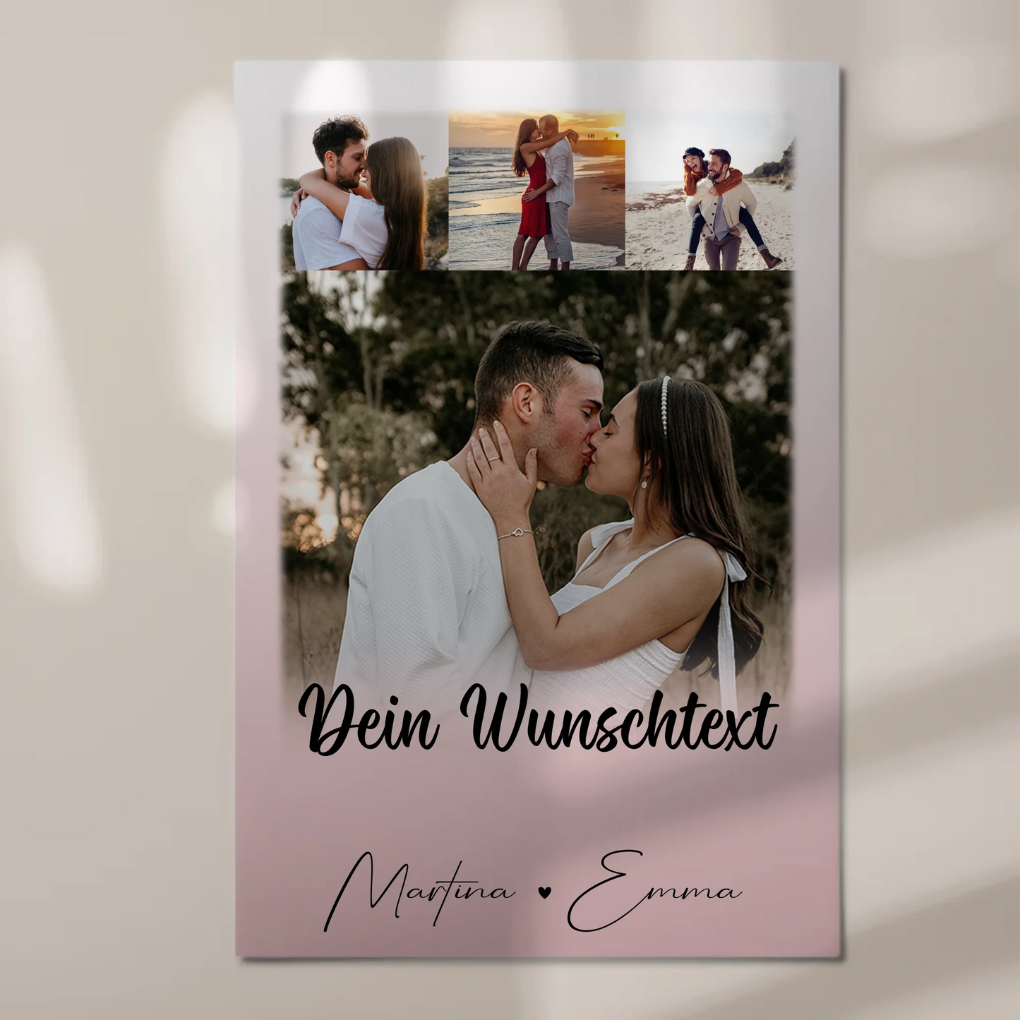 Fotoboard Poster Magnetisch 4 Fotos Wunschtext Das Licht in meiner Dunkelheit