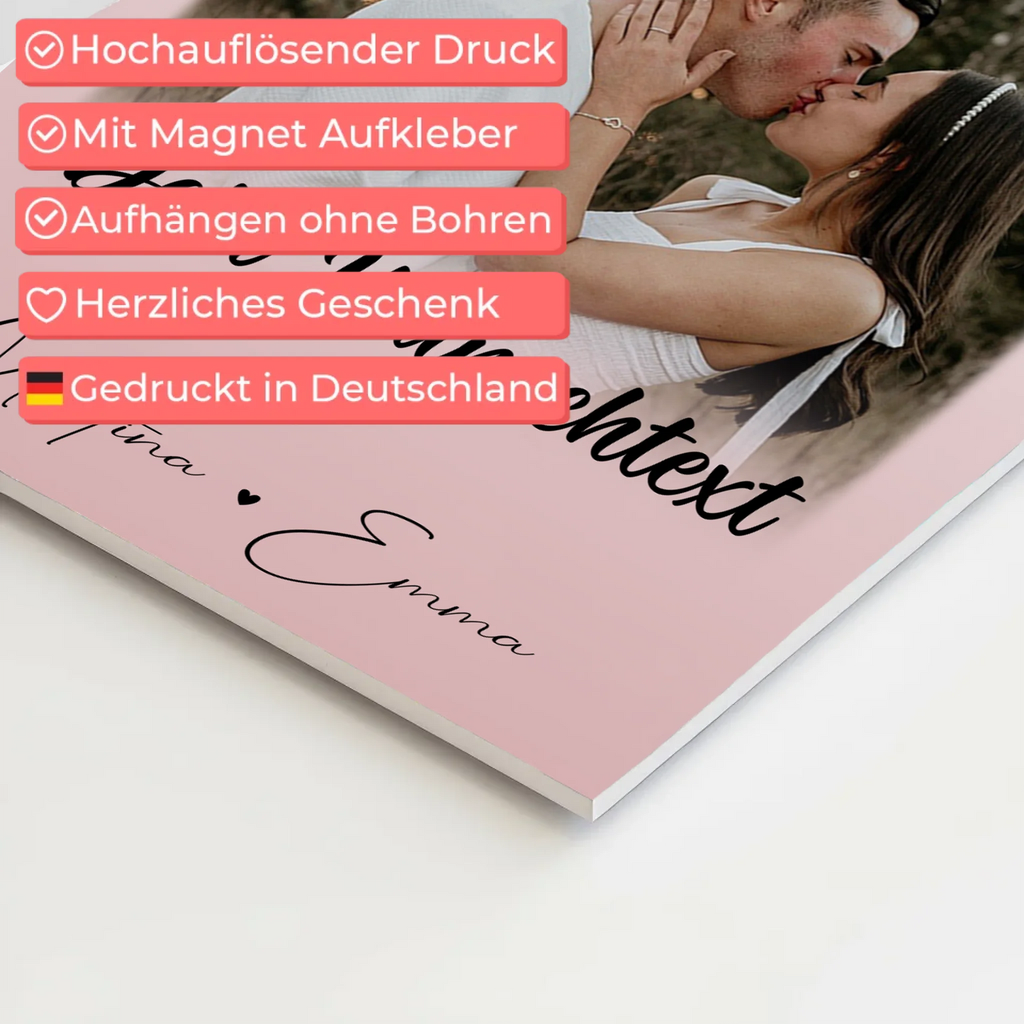 Fotoboard Poster Magnetisch 4 Fotos Wunschtext Das Licht in meiner Dunkelheit