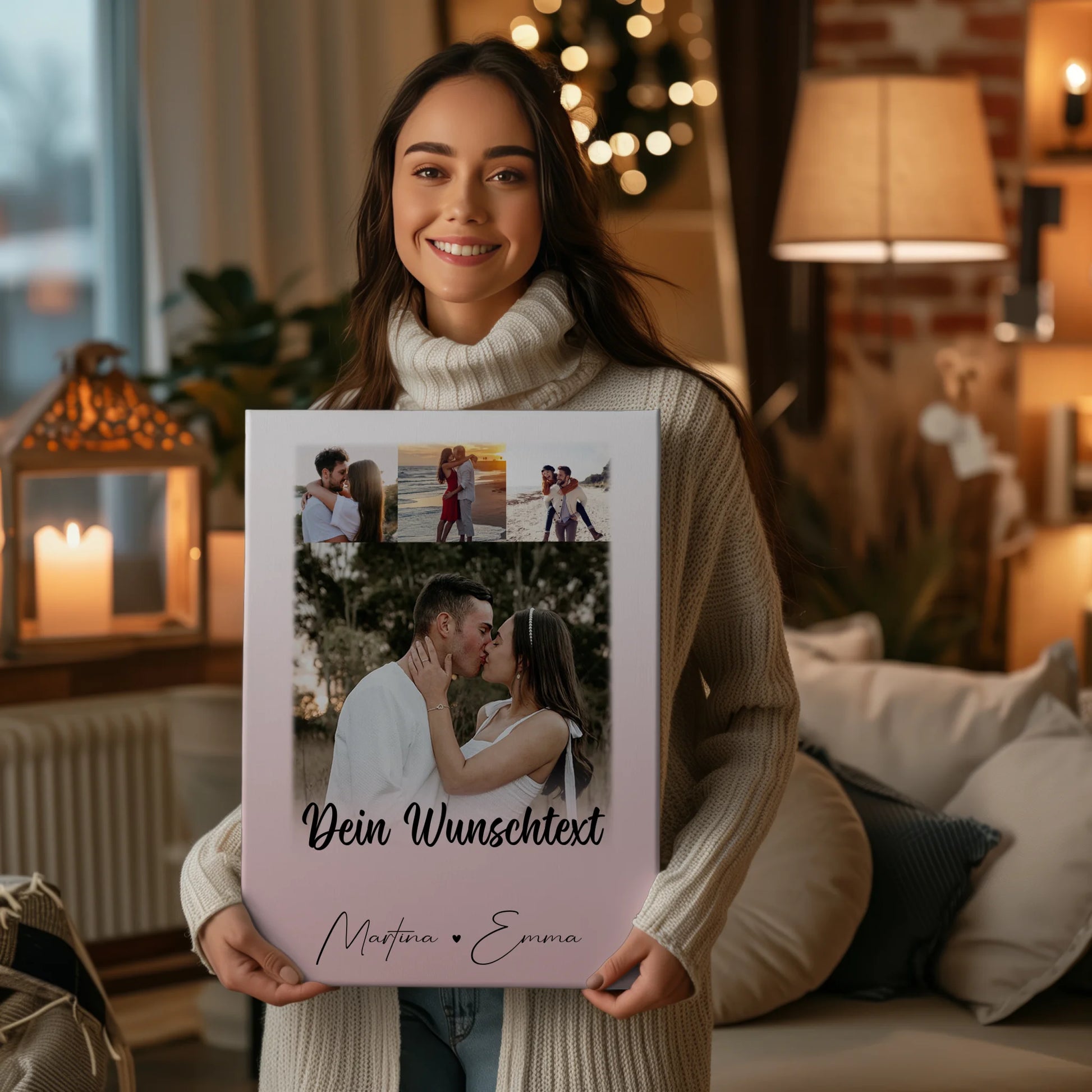 Leinwandbild Paar 4 Fotos Wunschtext Das Licht in meiner Dunkelheit 2