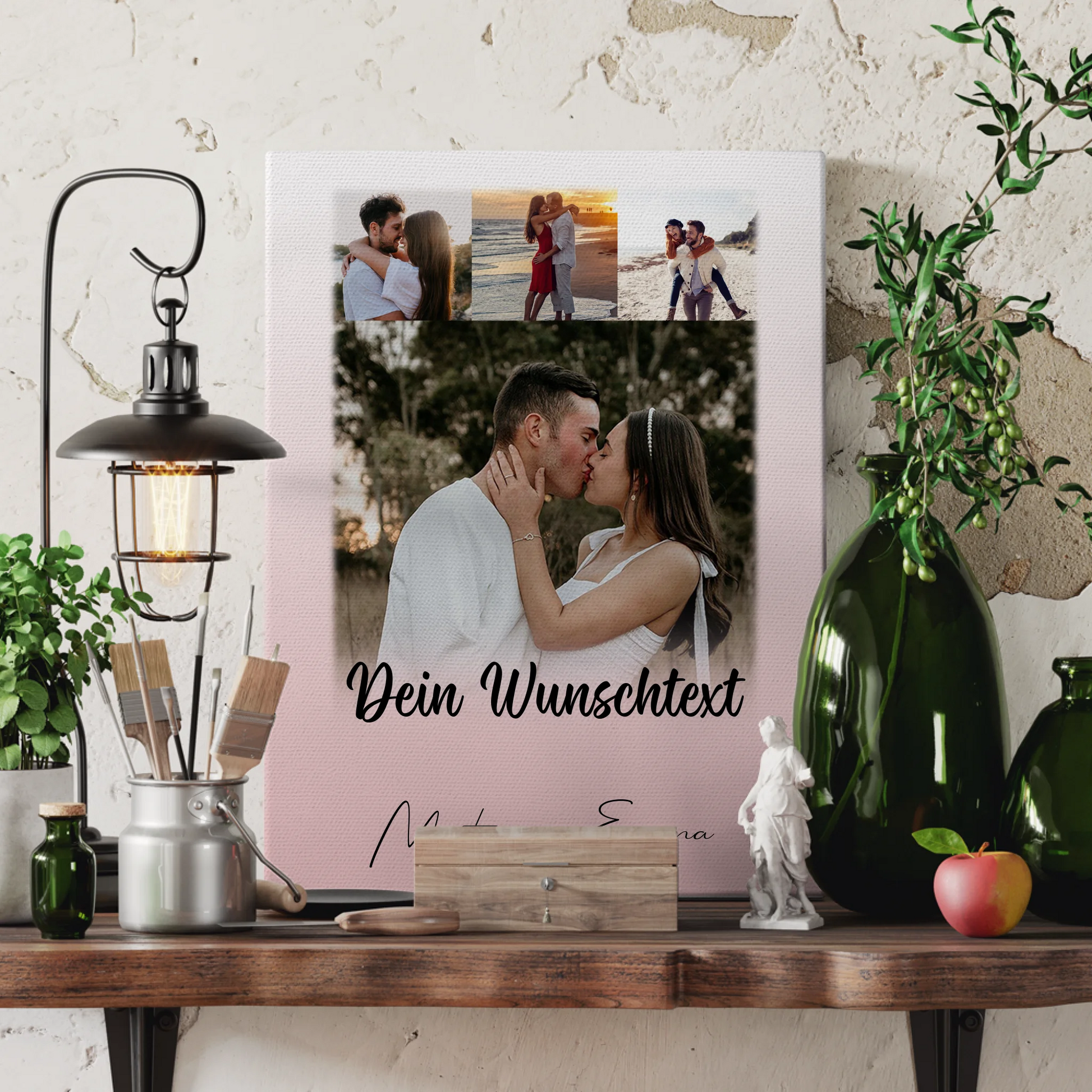 Leinwandbild Paar 4 Fotos Wunschtext Das Licht in meiner Dunkelheit 3