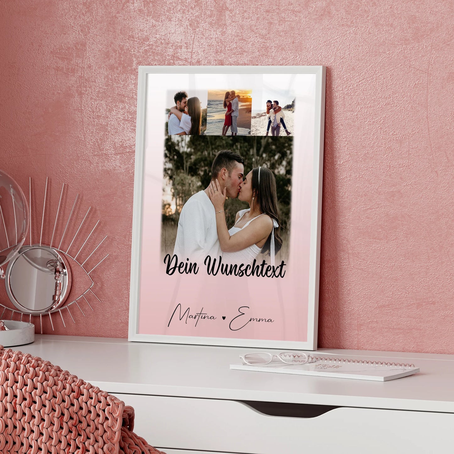 Pärchen Poster Personalisiert 4 Fotos Wunschtext Das Licht in meiner Dunkelheit