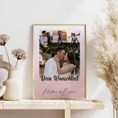 Pärchen Poster Personalisiert 4 Fotos Wunschtext Das Licht in meiner Dunkelheit