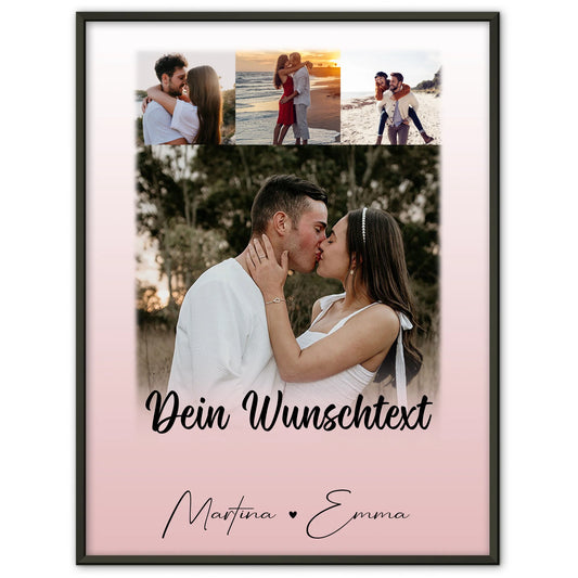 Pärchen Poster Personalisiert 4 Fotos Wunschtext Das Licht in meiner Dunkelheit