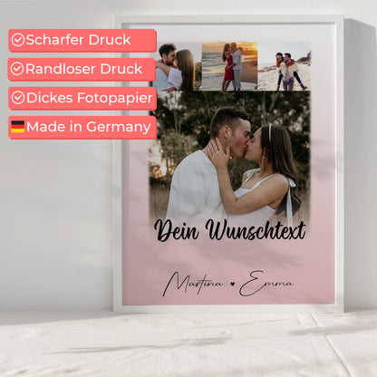Pärchen Poster Personalisiert 4 Fotos Wunschtext Das Licht in meiner Dunkelheit