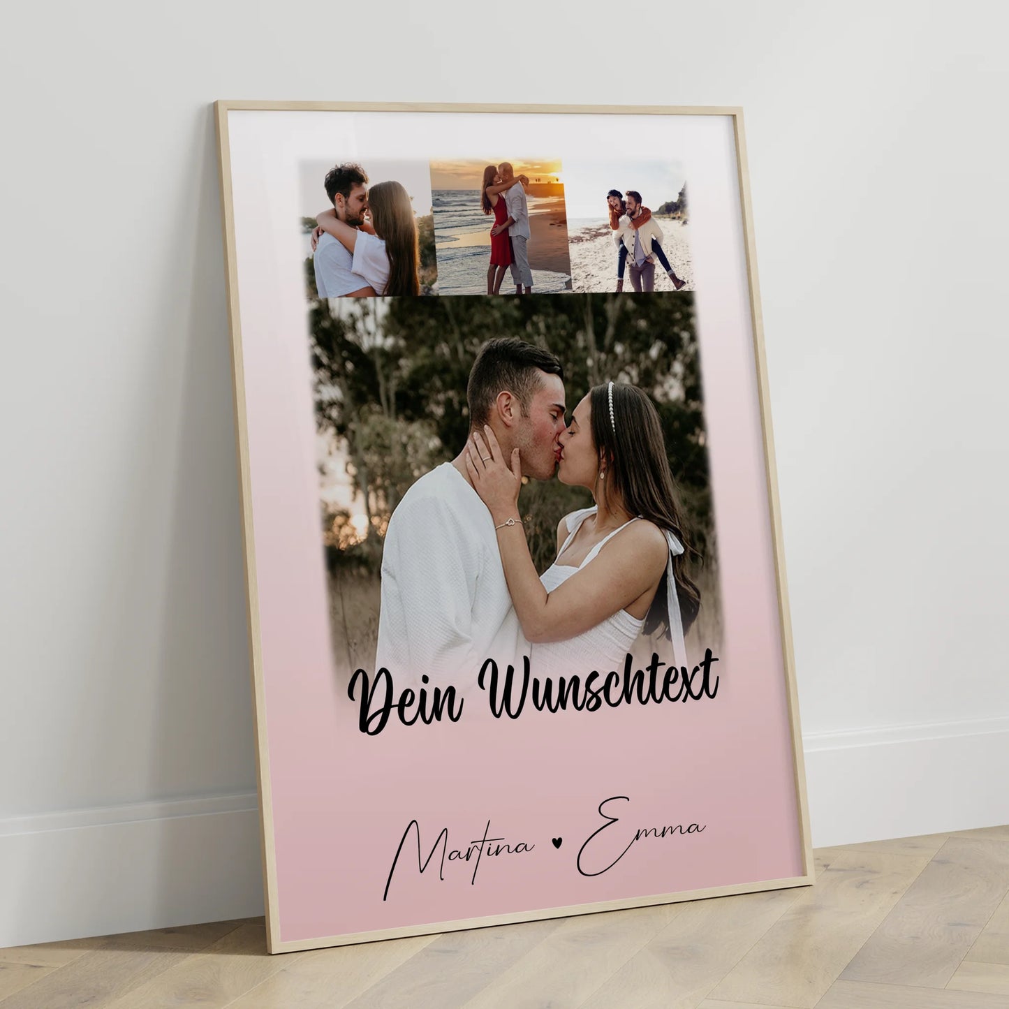 Pärchen Poster Personalisiert 4 Fotos Wunschtext Das Licht in meiner Dunkelheit