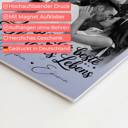Fotoboard Poster Magnetisch mit 3 Fotos und Herz Foto Du bist der beste Teil 4
