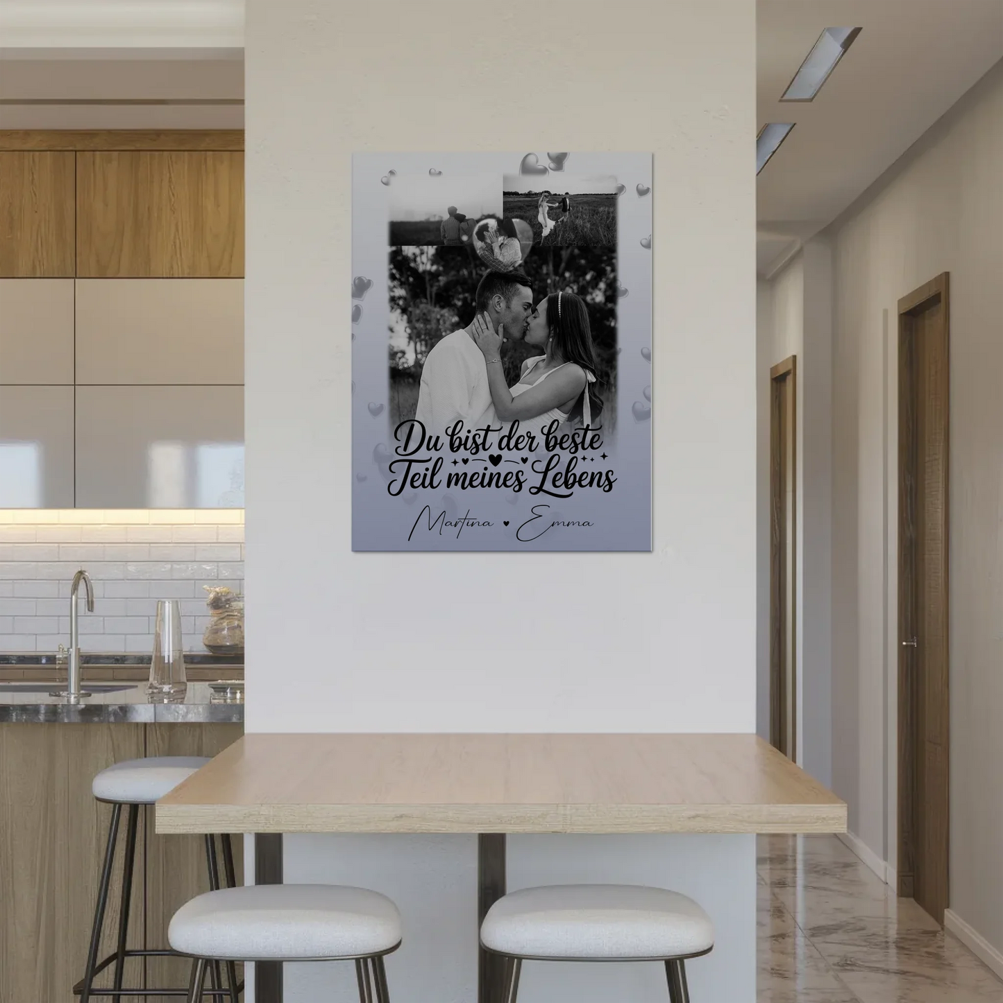 Fotoboard Poster Magnetisch mit 3 Fotos und Herz Foto Du bist der beste Teil 8