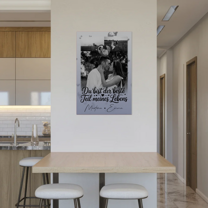 Fotoboard Poster Magnetisch mit 3 Fotos und Herz Foto Du bist der beste Teil