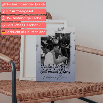 Paar Leinwand mit 3 Fotos und Herz Foto Du bist der beste Teil 5