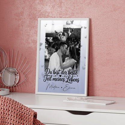 Partner Poster Personalisiert 3 Fotos Herz Foto Du bist der beste Teil