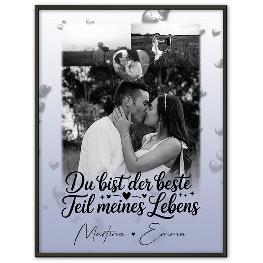 Partner Poster Personalisiert 3 Fotos Herz Foto Du bist der beste Teil