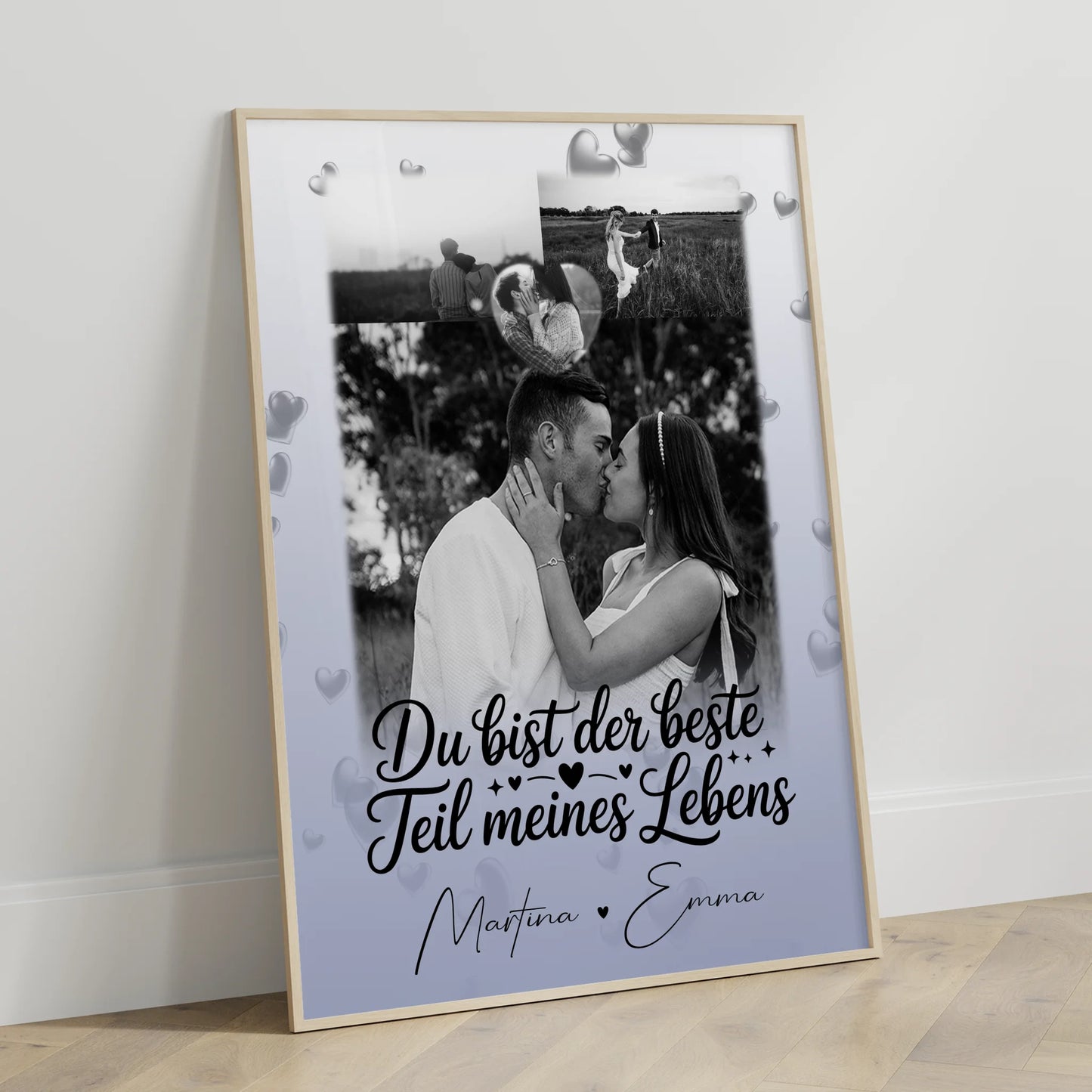 Partner Poster Personalisiert 3 Fotos Herz Foto Du bist der beste Teil