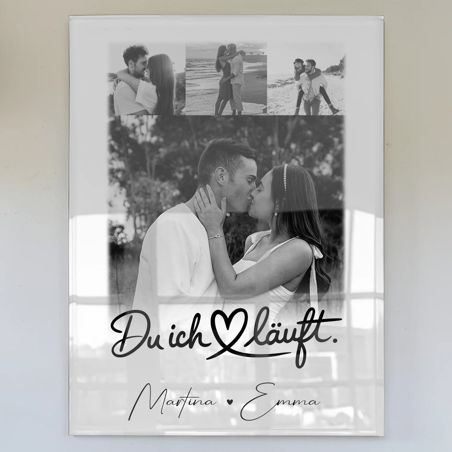 Personalisierte Acrylglas Mit Foto mit 4 Fotos Du Ich Läuft Geschenk für Freunde und Familie