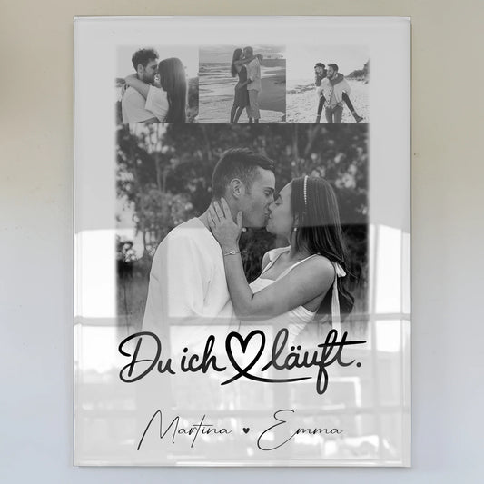 Personalisierte Acrylglas Mit Foto mit 4 Fotos Du Ich Läuft Geschenk für Freunde und Familie