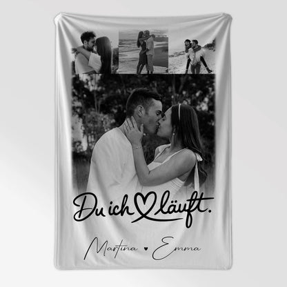Personalisierte Kuscheldecke Mit Namen 4 Fotos Du Ich Läuft Perfektes Geschenk für Paare 7