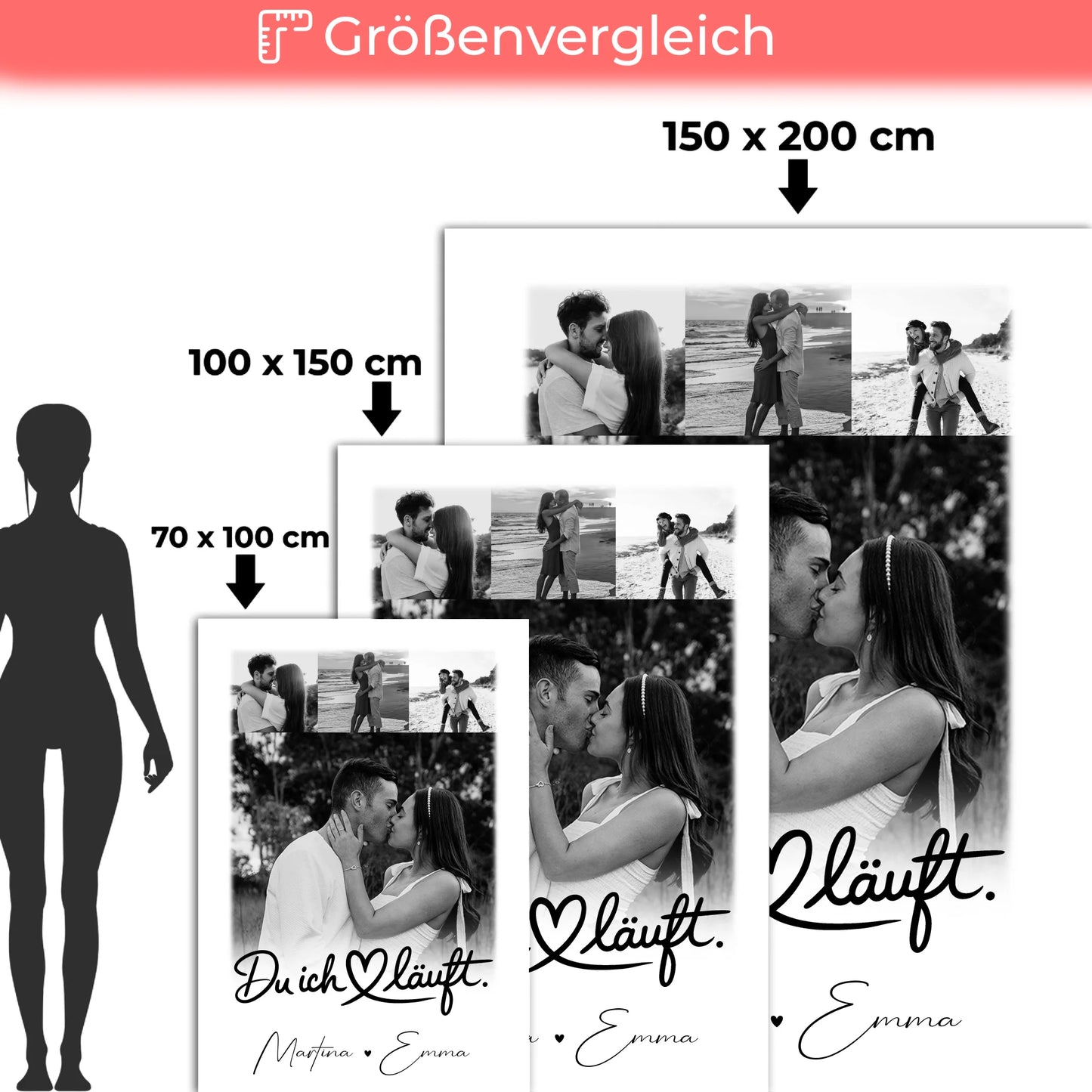 Personalisierte Kuscheldecke Mit Namen 4 Fotos Du Ich Läuft Perfektes Geschenk für Paare 5