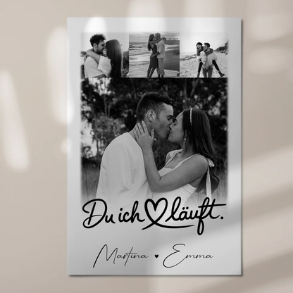 Personalisierbares Fotoboard Magnet Wandbild mit 4 Fotos Du Ich Läuft für einzigartige Geschenke 1