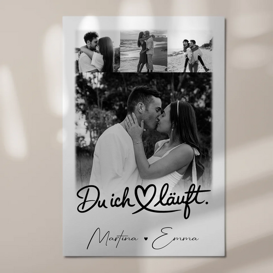 Personalisierbares Fotoboard Magnet Wandbild mit 4 Fotos Du Ich Läuft für einzigartige Geschenke 1
