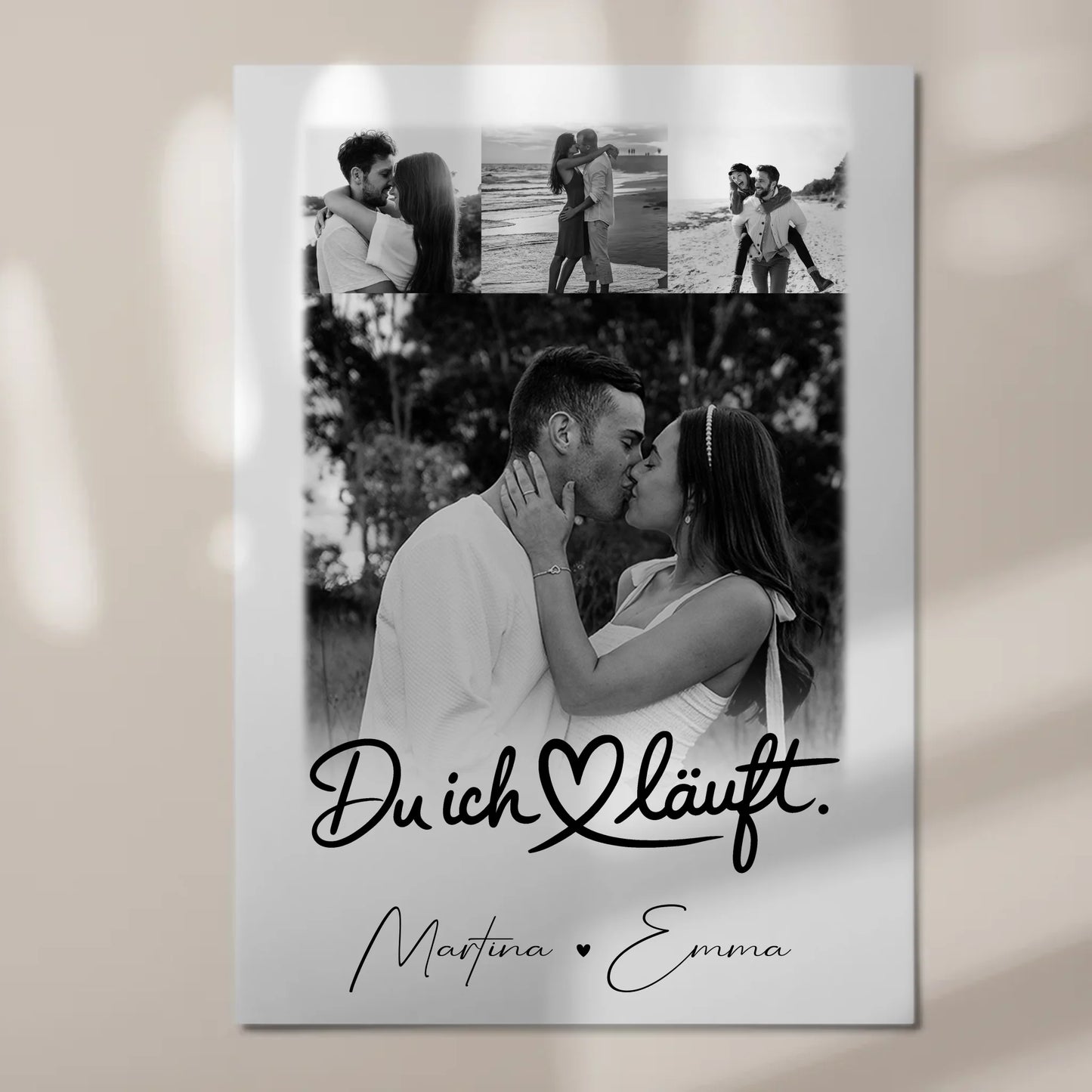 Personalisierbares Fotoboard Magnet Wandbild mit 4 Fotos Du Ich Läuft für einzigartige Geschenke 7
