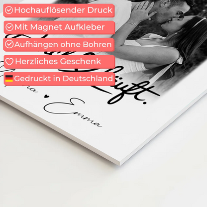 Personalisierbares Fotoboard Magnet Wandbild mit 4 Fotos Du Ich Läuft für einzigartige Geschenke 10