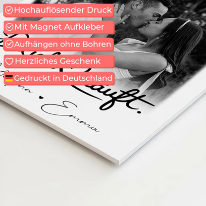 Personalisierbares Fotoboard Magnet Wandbild mit 4 Fotos Du Ich Läuft für einzigartige Geschenke