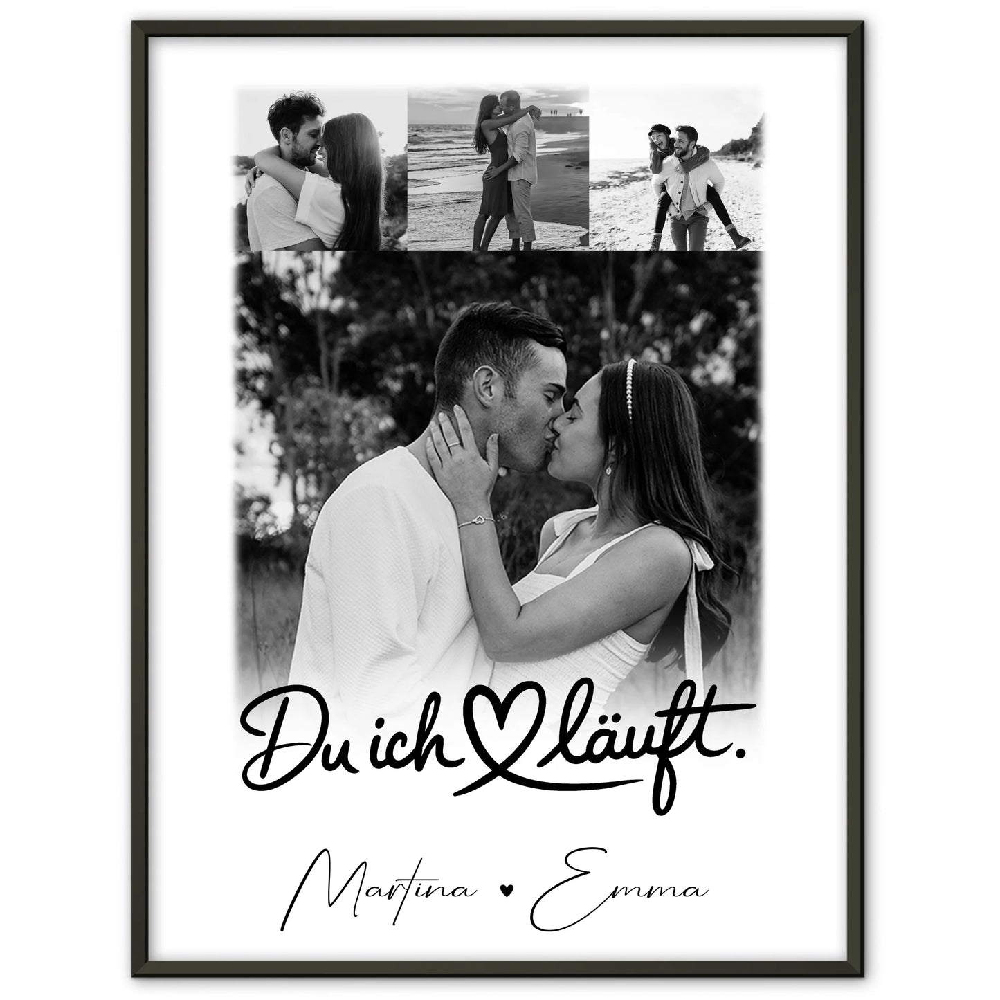 Du Ich Läuft Liebes Poster als Fotocollage mit 4 Fotos personalisiertes Geschenk