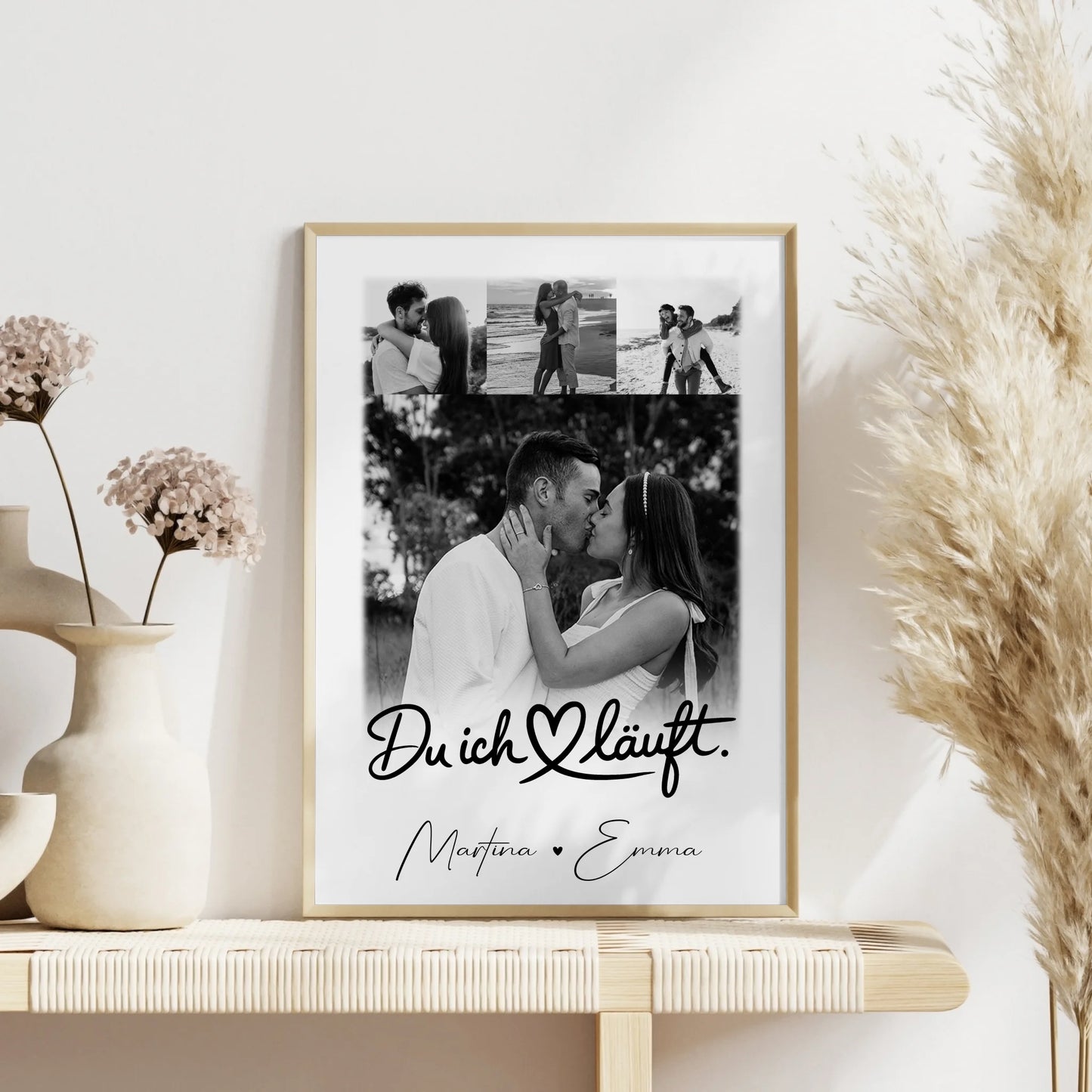 Du Ich Läuft Liebes Poster als Fotocollage mit 4 Fotos personalisiertes Geschenk