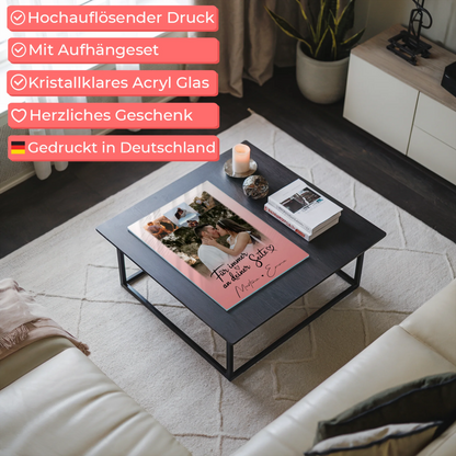 Personalisierte Geschenke mit Foto Mit Acrylglas 4 Fotos und 1 Kleines Herz Für Immer An Deiner Seite
