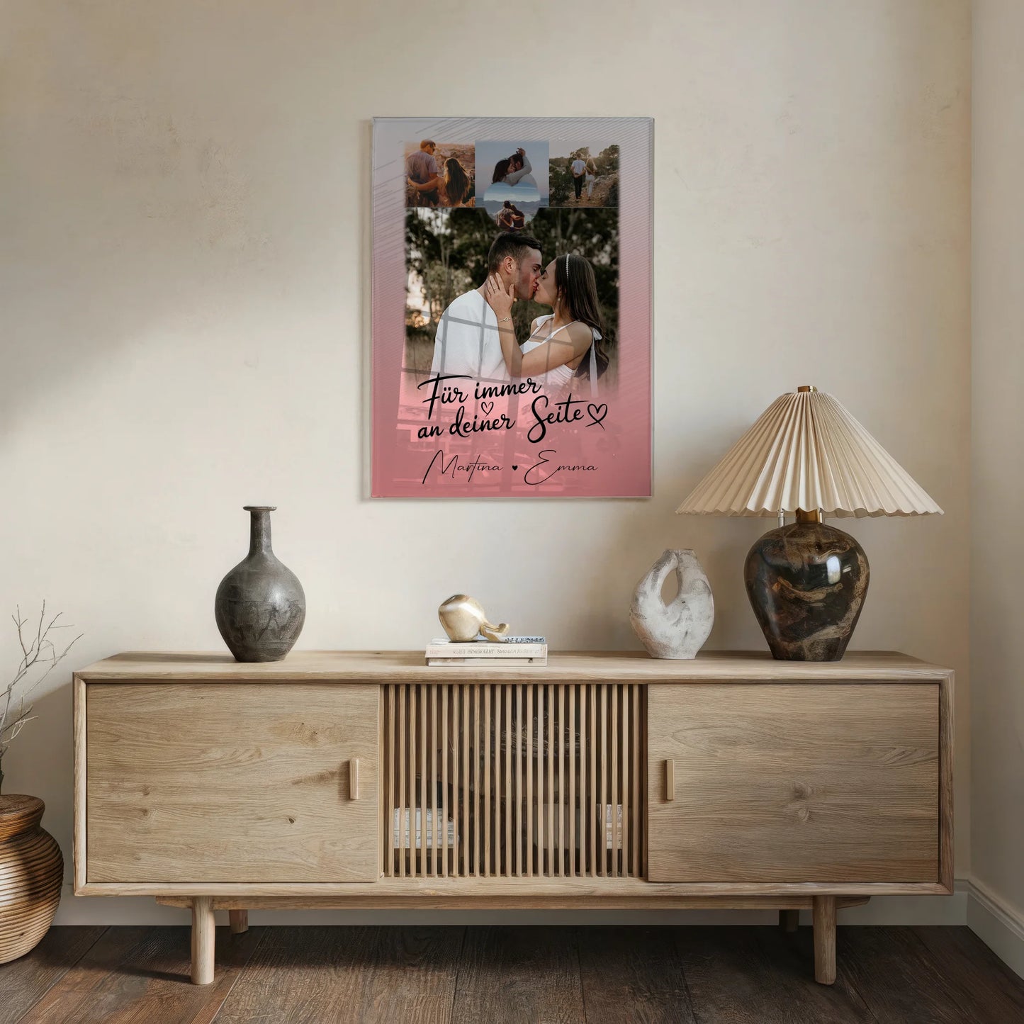 Personalisierte Geschenke mit Foto Mit Acrylglas 4 Fotos und 1 Kleines Herz Für Immer An Deiner Seite